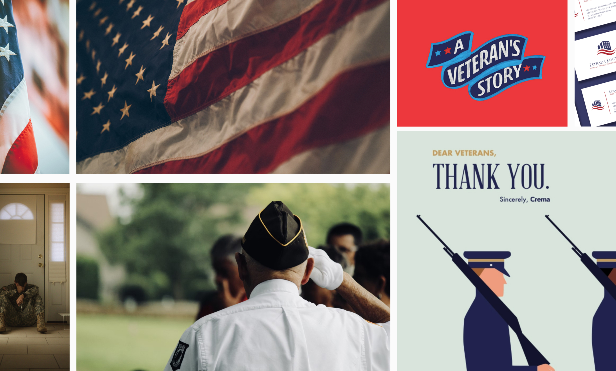 The picture shows the mood board for the HVA.com website.