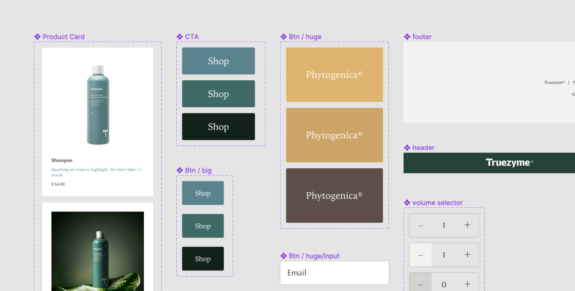 A screenshot of design system - components.
